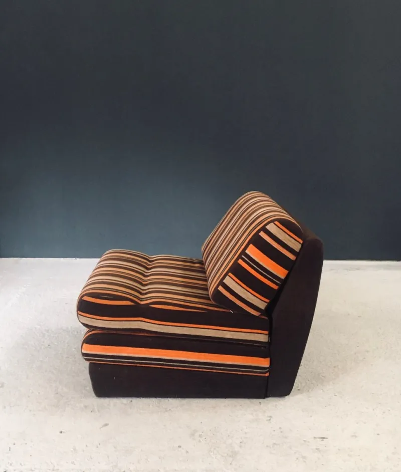 New Pamono Fold Out Extendable Lounge Chair, 1970s