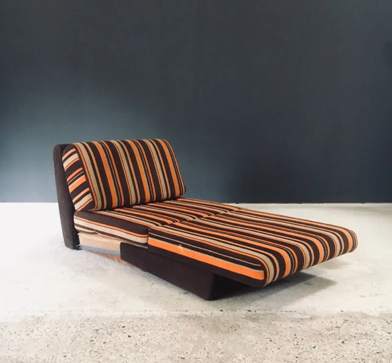 New Pamono Fold Out Extendable Lounge Chair, 1970s
