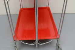 Pamono Foldable Serving Cart from Dinett, 1970s> Serving Bar Carts & Trolleys
