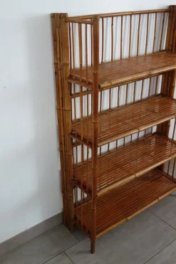 Pamono Folding Bamboo Shelf, 1950s> Shelves & Wall Units