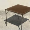 Clearance Pamono Folding Game Table in Steel and Velvet from Christian Dior, 1970s