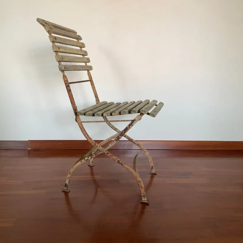 Best Pamono Folding Garden Chair by Francillon Et Cie s.a. Lausanne, 1890s