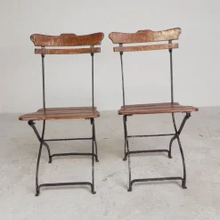 Sale Pamono Folding Garden Chairs, 1930s, Set of 2