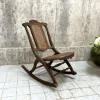 Pamono Folding Low Cane Rocking Chair> Rocking Chairs