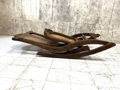 Pamono Folding Low Cane Rocking Chair><noscript><img width=