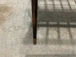 Pamono Folding Magazine Rack in Stained Wood and Brass by Cesare Lacca, Italy, 1950s><noscript><img width=