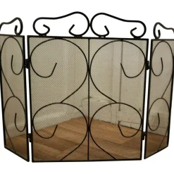 Pamono Folding Wrought Iron Fire Guard for Inglenook Fireplace, 1960s> Fireplaces And Mantels
