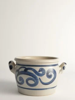 Pamono Folk Art Stoneware Jar with Cobalt Blue Floral Motif from Westerwald, Germany><noscript><img width=