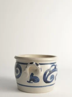 Pamono Folk Art Stoneware Jar with Cobalt Blue Floral Motif from Westerwald, Germany><noscript><img width=