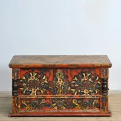 New Pamono Folk Art Wedding Chest, 1850