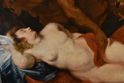 Best Pamono Follower of Anthoon Van Dyck, Jupiter & Nude Antiope, 1700, Oil on Canvas, Framed