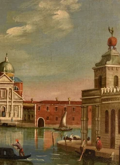 Pamono Follower of Canaletto, View of Venice, San Giorgio Maggiore, 19th Century, Oil on Canvas><noscript><img width=