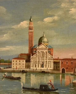 Pamono Follower of Canaletto, View of Venice, San Giorgio Maggiore, 19th Century, Oil on Canvas><noscript><img width=