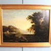 Pamono Follower of Claude Lorrain, Merchants on the River Po, 1800s, Oil on Canvas> Old Masters