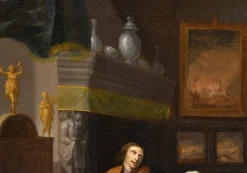 New Pamono Follower of Gabriel Metsu, Lute Player, 1720, Oil on Canvas, Framed