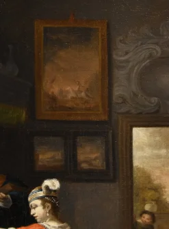 New Pamono Follower of Gabriel Metsu, Lute Player, 1720, Oil on Canvas, Framed