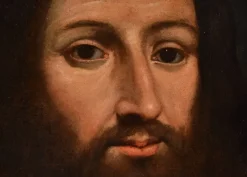 Outlet Pamono Follower of Giovan Battista Salvi, Baby Jesus, 1660, Oil on Canvas, Framed