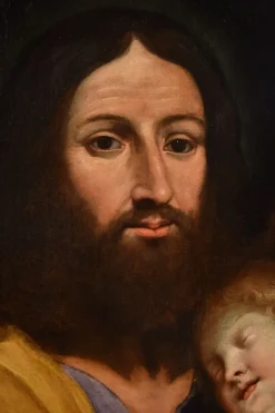 Outlet Pamono Follower of Giovan Battista Salvi, Baby Jesus, 1660, Oil on Canvas, Framed