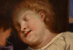 Outlet Pamono Follower of Giovan Battista Salvi, Baby Jesus, 1660, Oil on Canvas, Framed