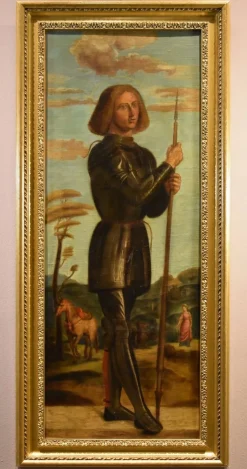 Discount Pamono Follower of Giovanni Battista Cima / Cima Da Conegliano, Saint George, 1650, Oil on Canvas, Framed