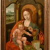Pamono Follower of Maestro Del Pappagallo, Madonna, 1600, Oil on Board, Framed> Old Masters|Classical
