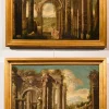 Pamono Follower of Niccolò Codazzi, Capricci Landscapes, 1700, Oil on Canvases, Framed, Set of 2> Old Masters|Classical
