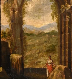 Pamono Follower of Niccolò Codazzi, Capricci Landscapes, 1700, Oil on Canvases, Framed, Set of 2><noscript><img width=