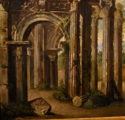 Pamono Follower of Niccolò Codazzi, Capricci Landscapes, 1700, Oil on Canvases, Framed, Set of 2><noscript><img width=
