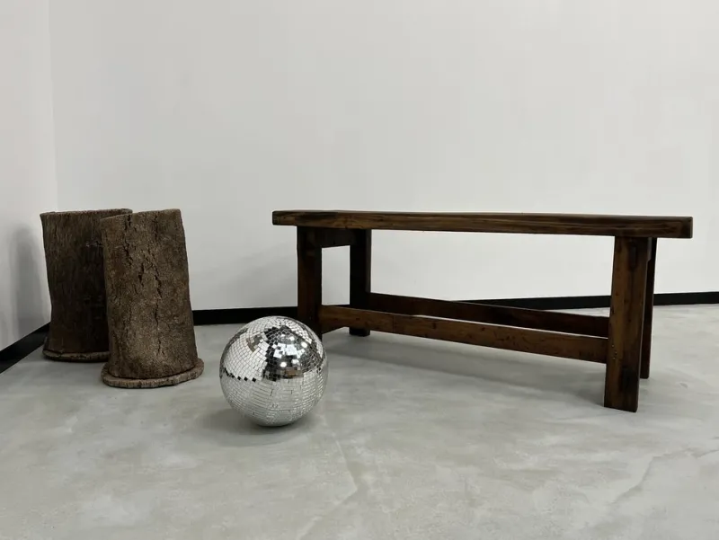 Pamono Former French Workbench in Oak, 1950s> Worktables & Workbenches