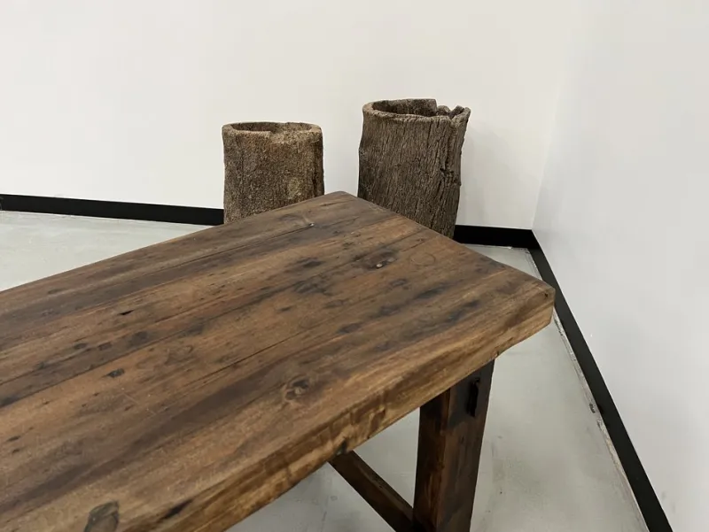 Pamono Former French Workbench in Oak, 1950s> Worktables & Workbenches