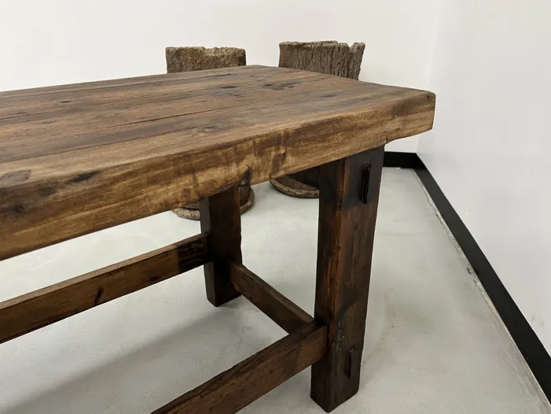 Pamono Former French Workbench in Oak, 1950s> Worktables & Workbenches