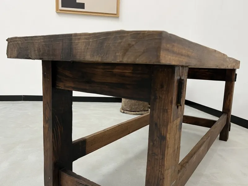 Pamono Former French Workbench in Oak, 1950s> Worktables & Workbenches