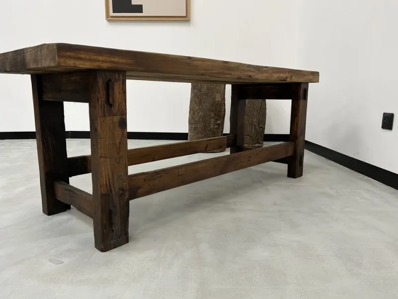 Pamono Former French Workbench in Oak, 1950s> Worktables & Workbenches