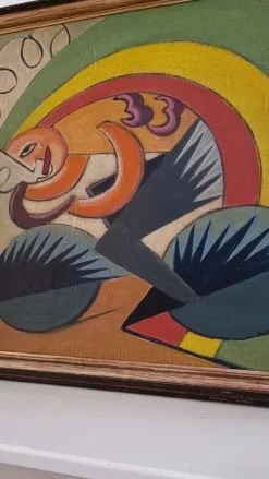 Pamono Fortunato Depero, Futurism Cyclist, 1925, Oil Painting> Minimalist