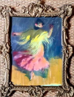 Pamono Fortuney, Belle Epoque Flamenco Dancer, Pastel Drawing, 1890s-1910s> Work On Paper