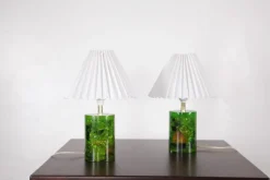Pamono Fractal Resin Lamps, 1970s, Set of 2><noscript><img width=