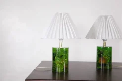 Pamono Fractal Resin Lamps, 1970s, Set of 2><noscript><img width=
