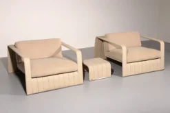 Pamono Frame Your Comfort Lounge Chairs and Table from Paola Lenti, 2000s, Set of 3><noscript><img width=