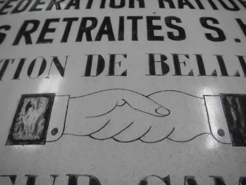 Hot Pamono France Trade Union Metal Plaque, 1920s