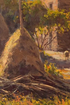 New Pamono Francesc Carbonell Massabe, Farmyard with Sheep, 20th-Century, Oil on Canvas, Framed