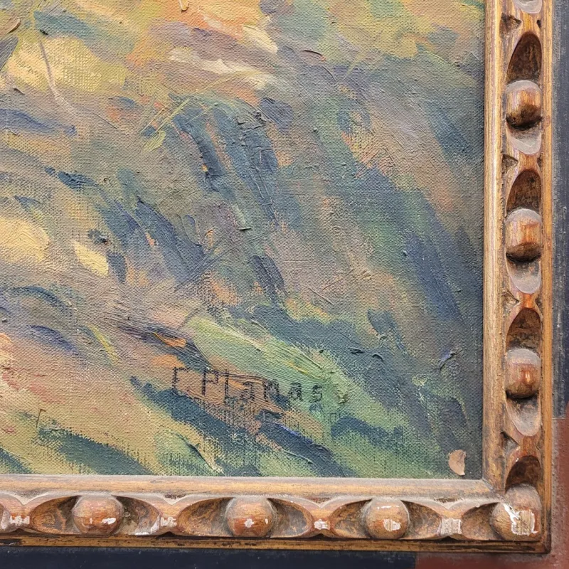 Pamono Francesc d'Assis Planas Doria, Catalan School, Setembre, 20th Century, Oil on Canvas, Framed
