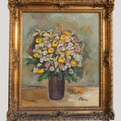 Pamono Francesca Plasa, Radiant Blooms in Golden Light Floral Still Life, Oil Painting> Impressionist