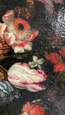 Pamono Francesco Caldei / Francecso Mantovano, Vase of Flowers, 1600s, Oil on Canvas, Framed><noscript><img width=
