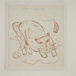 Pamono Franco Gentilini, Cat, Pencil Drawing><noscript><img width=