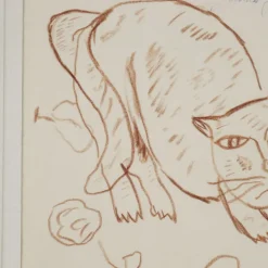 Pamono Franco Gentilini, Cat, Pencil Drawing><noscript><img width=