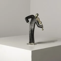 Pamono Franz Hagenauer, Violinist Sculpture, 1920s, Silvered Bronze & Wood> Art Deco