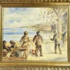 Pamono Fraugde, Figurative Scene, 1960s, Oil on Canvas, Framed