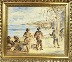 Pamono Fraugde, Figurative Scene, 1960s, Oil on Canvas, Framed