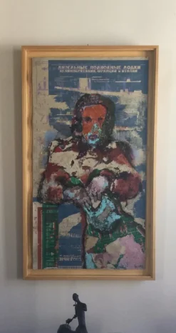 Outlet Pamono Fred Kleinberg, Seated Figure, 2001, Signed Mixed Media