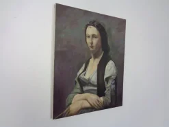 Pamono Fred Neumann After Jean Baptiste Camille Corot, The Woman with the Pearl, 1980s, Oil on Canvas><noscript><img width=